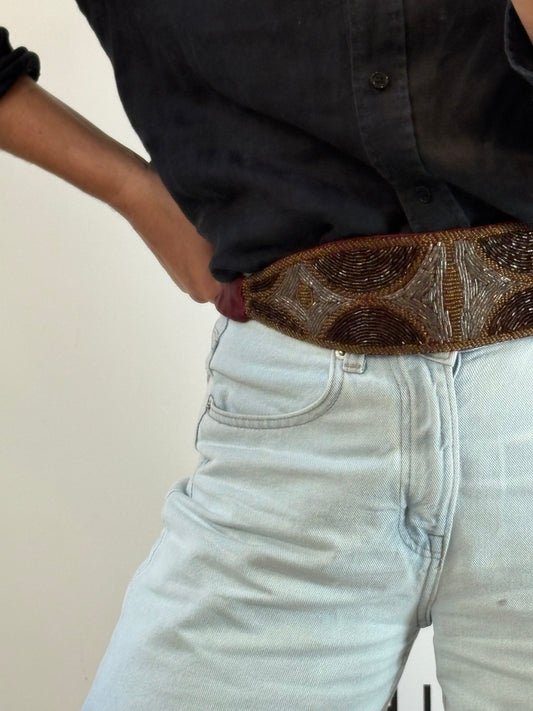 SALVADOR BACHILLER. Cinturón pedrería ajustable