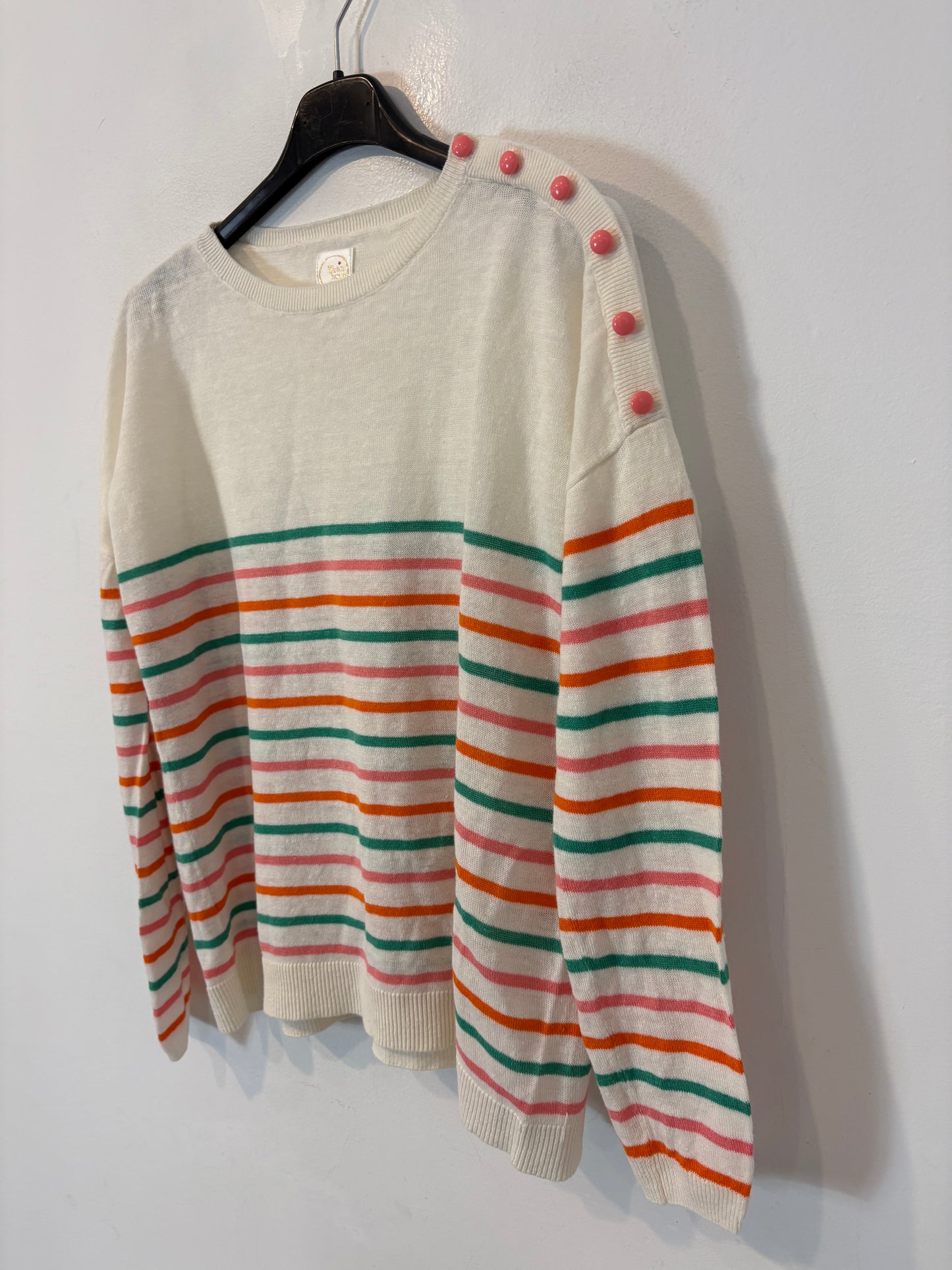 DES PETITS HAUTS. Jersey lino rayas