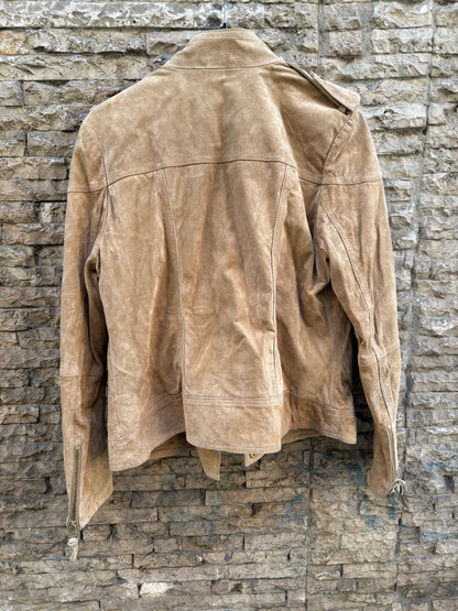 MANGO. Chaqueta piel cremalleras