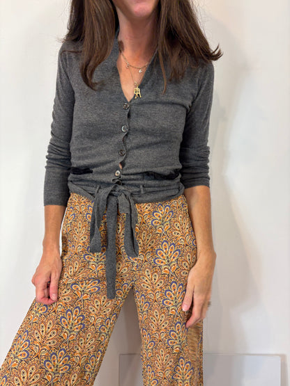 CAROLINA HERRERA. Gray Ts belted cardigan