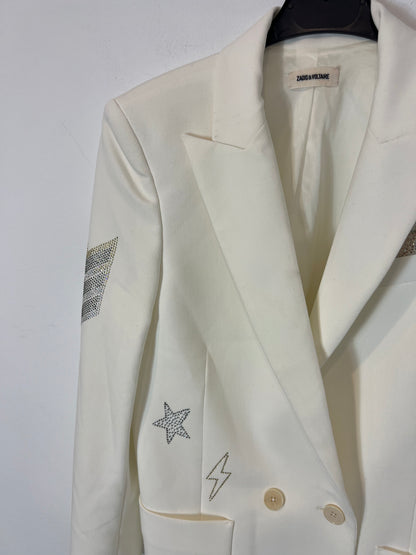 ZADIG&VOLTAIRE. blazer blanca brillantes rock T.36