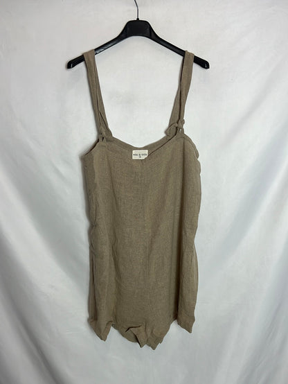 YOLI&amp;OTIS. Short beige linen jumpsuit. TS/M