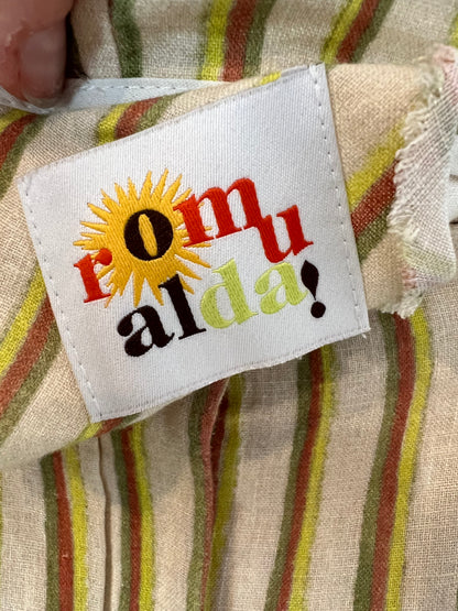ROMUALDA. Pantalón ancho rayas lino T.m