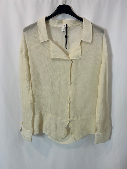 INTROPY. Beige crossed blouse T.38