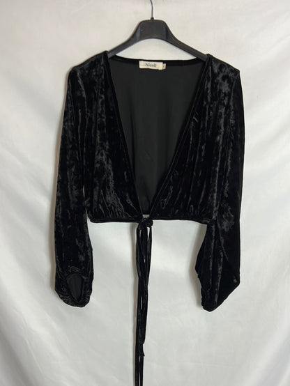 NICOLI. Top cruzado negro terciopelo. T S