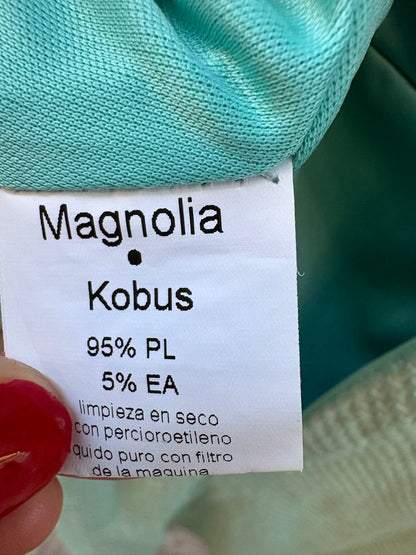 MAGNOLIA KOBUS. Vestido midi textura verde claro
