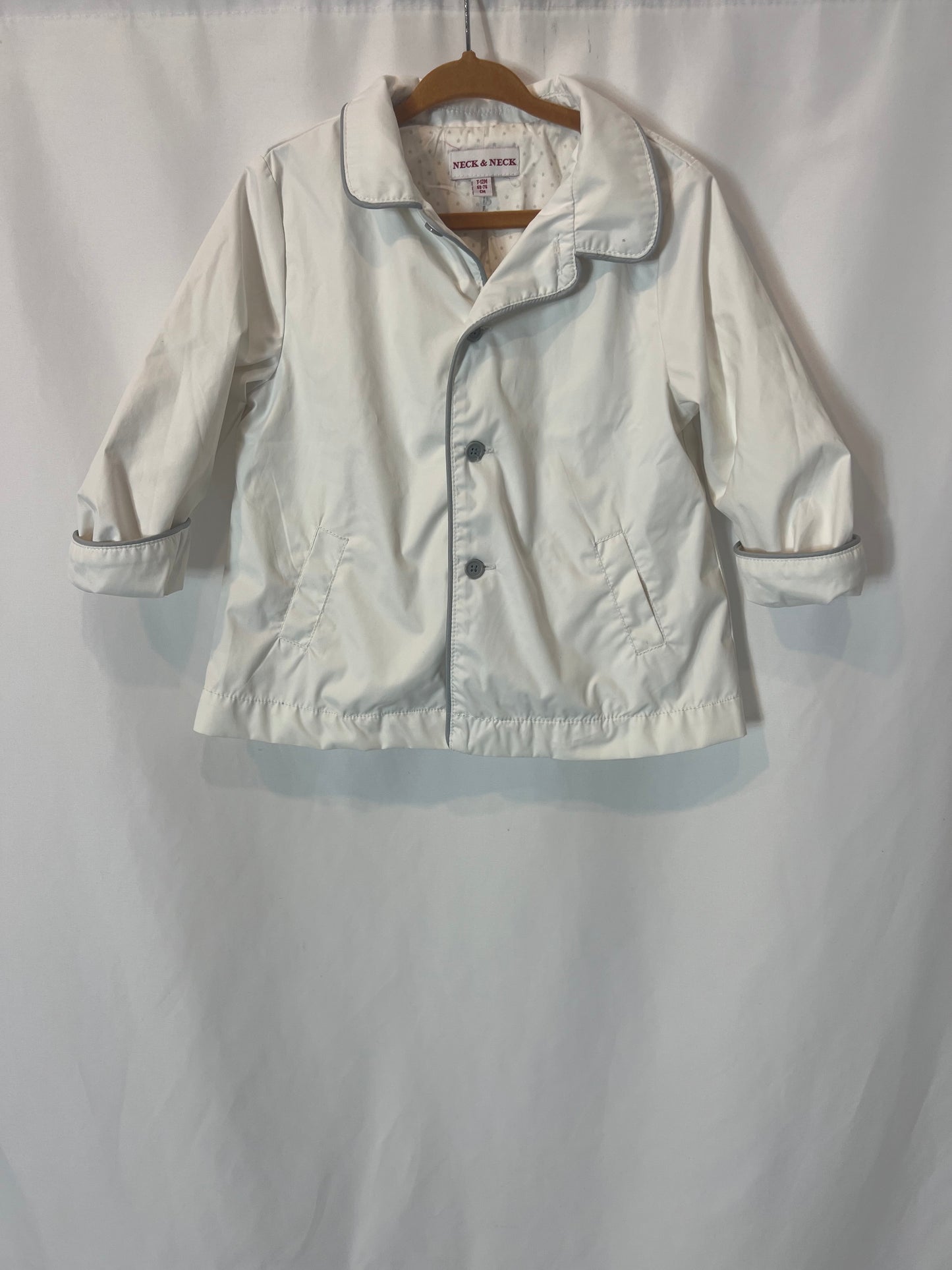 NECK&NECK. Chaqueta blanca  textura. T 12 meses