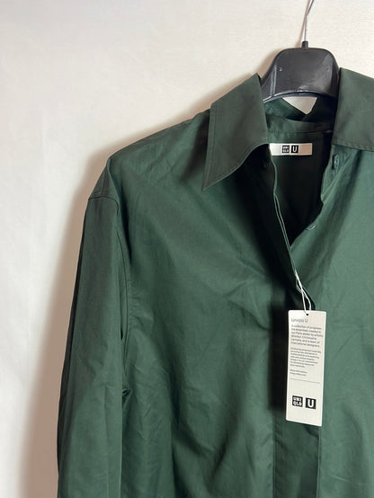 UNIQLO. Camisa verde oscuro algodón. T XS (s/m)