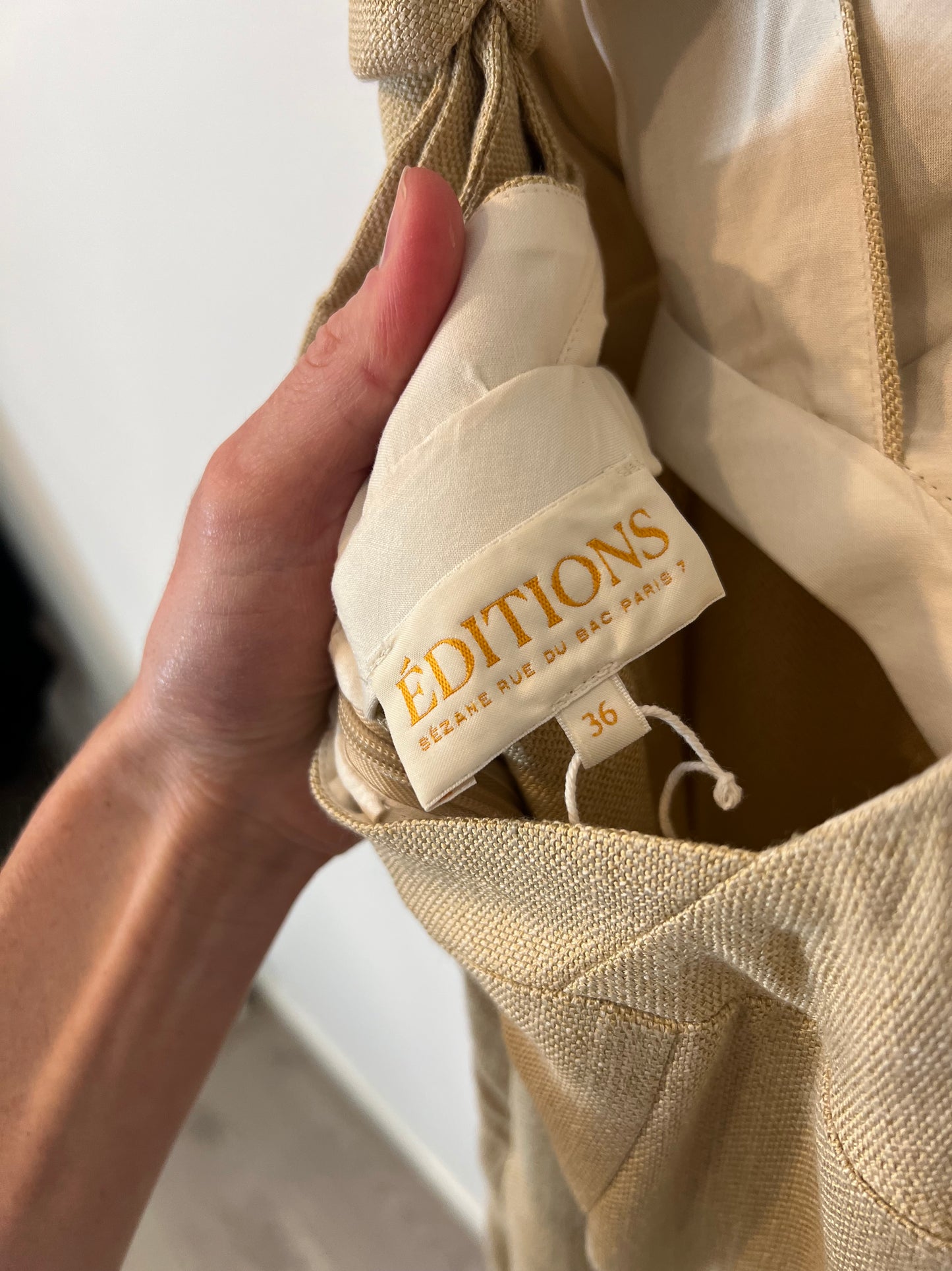 SEZANE EDITIONS. Long fluid beige jumpsuit T.36