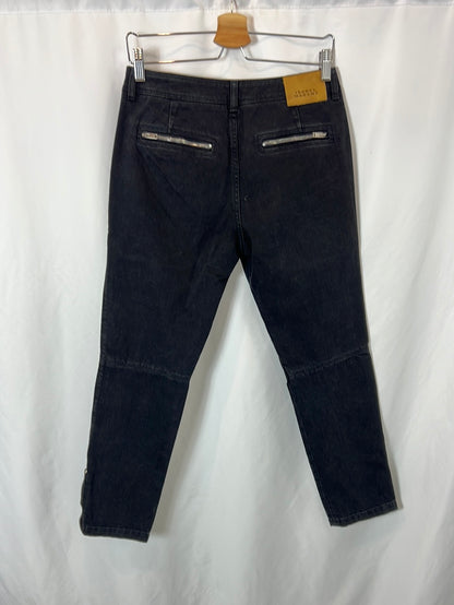 ISABEL MARANT. Black denim trousers with pockets, size 36