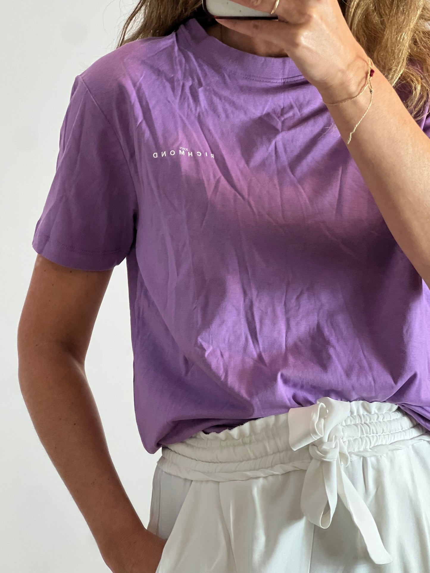 JOHN RICHMOND. Purple letters t-shirt. T.S.