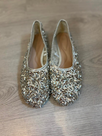 ZARA. Bailarina lentejuelas plateadas. T 39