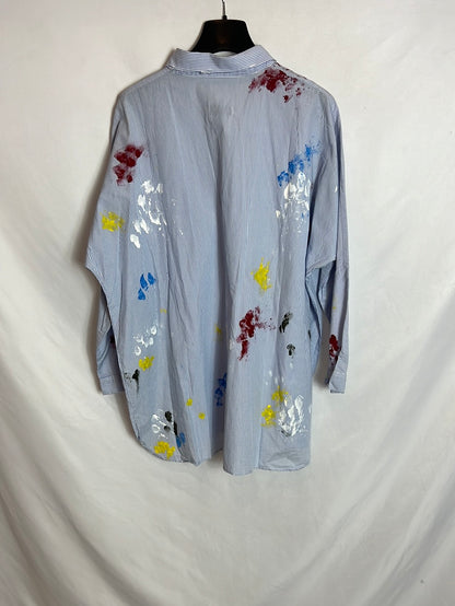 ZARA. Camisa pintura rayas T.m