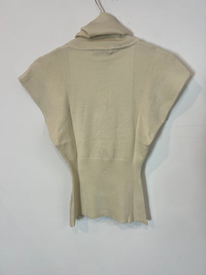 CAROLINA HERRERA. Beige knit top. XS/S