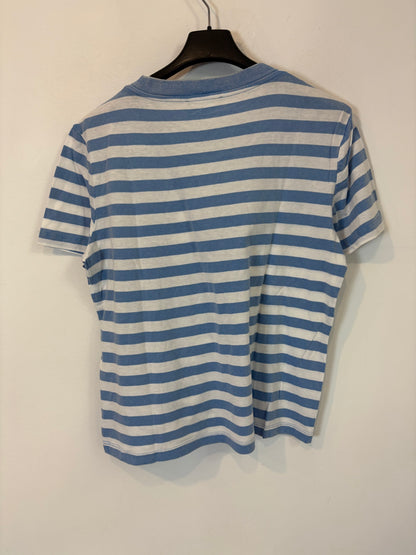 ZARA. Camiseta azul rayas. T M
