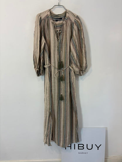 LLOYD´S. Vestido lago lino rayas