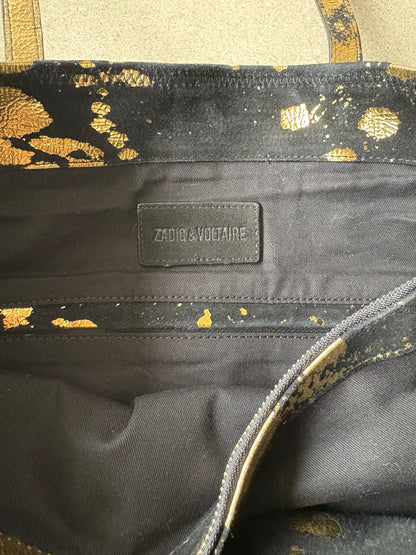 ZADDIG & VOLTAIRE. Bolso tote piel dorados