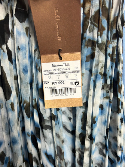 MASSIMO DUTTI. Long pleated dress. Size 38