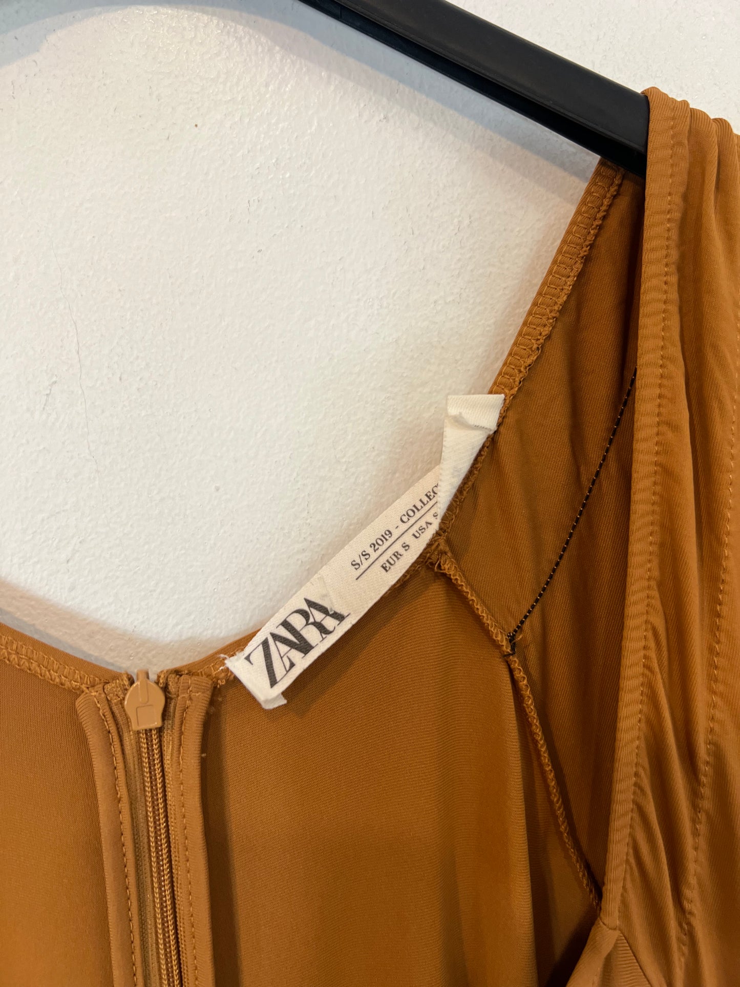 ZARA. Camel Ts long dress
