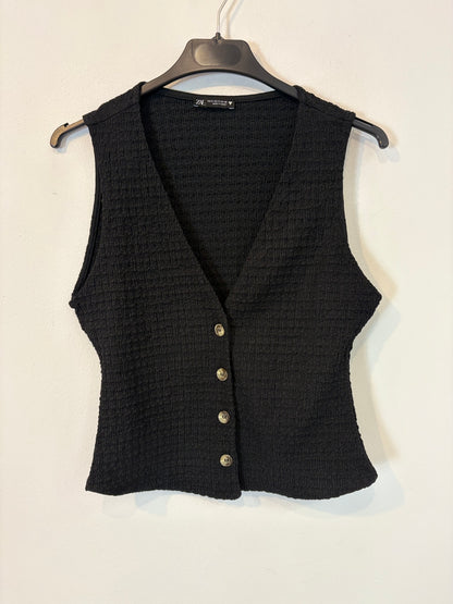 ZARA. Conjunto negro fruncidos. T S