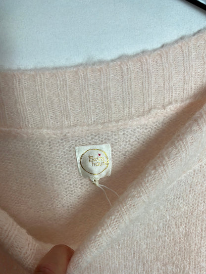 PETITS  HAUTS Jersey rosa claro cuello barco. T 0(S)