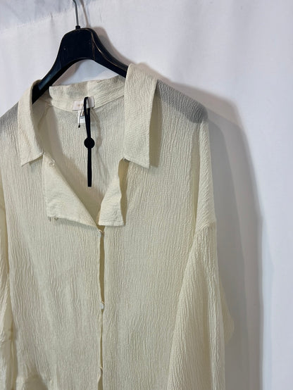 INTROPY. Beige crossed blouse T.38