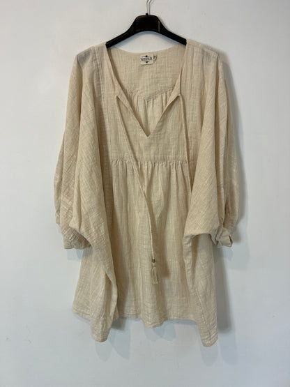 WANDERER MENORCA. Blusón/vestido corto beige algodón. T U (M/L)