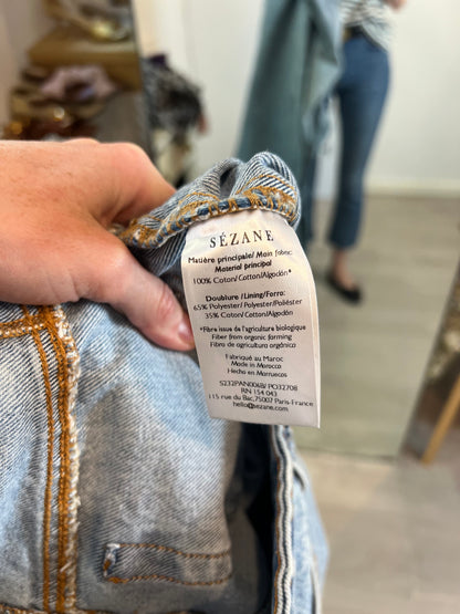 SÉZANE. Pantalón denim ancha. T 36