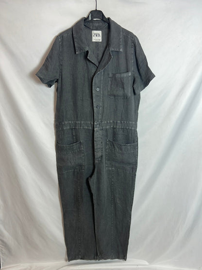 ZARA. Mono lino gris estilo oversized . T S