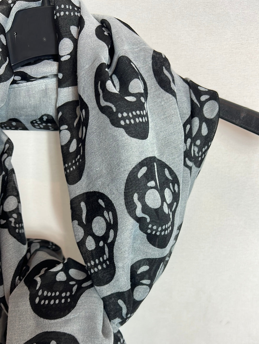 OTHER. Blue-grey skull scarf.