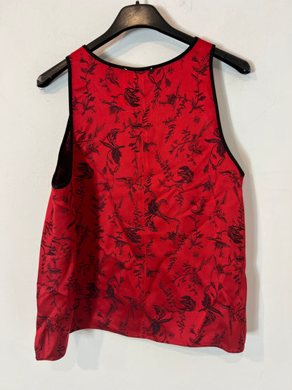 FORTE FORTE. Top rojo bordado negro  T.s