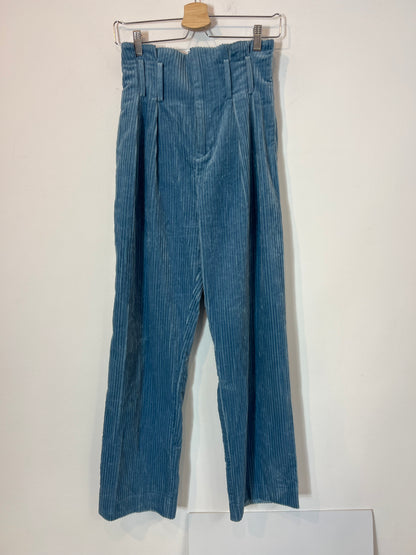 IRO. Wide-leg blue corduroy trousers, size 34