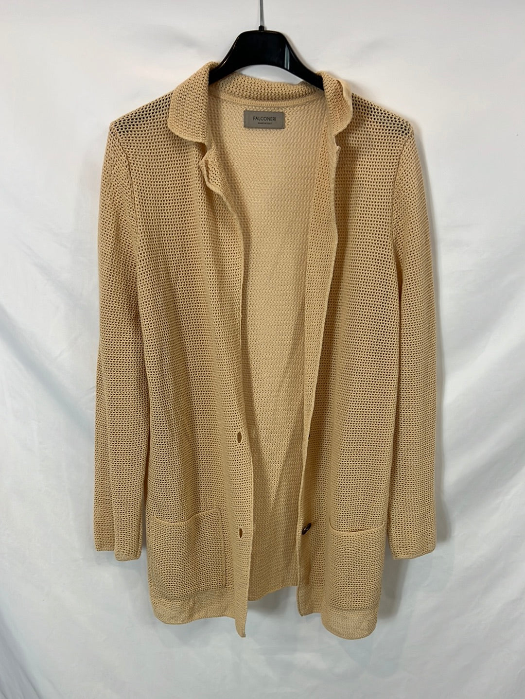 FALCONERI. Chaqueta beige troquelada. T S/M