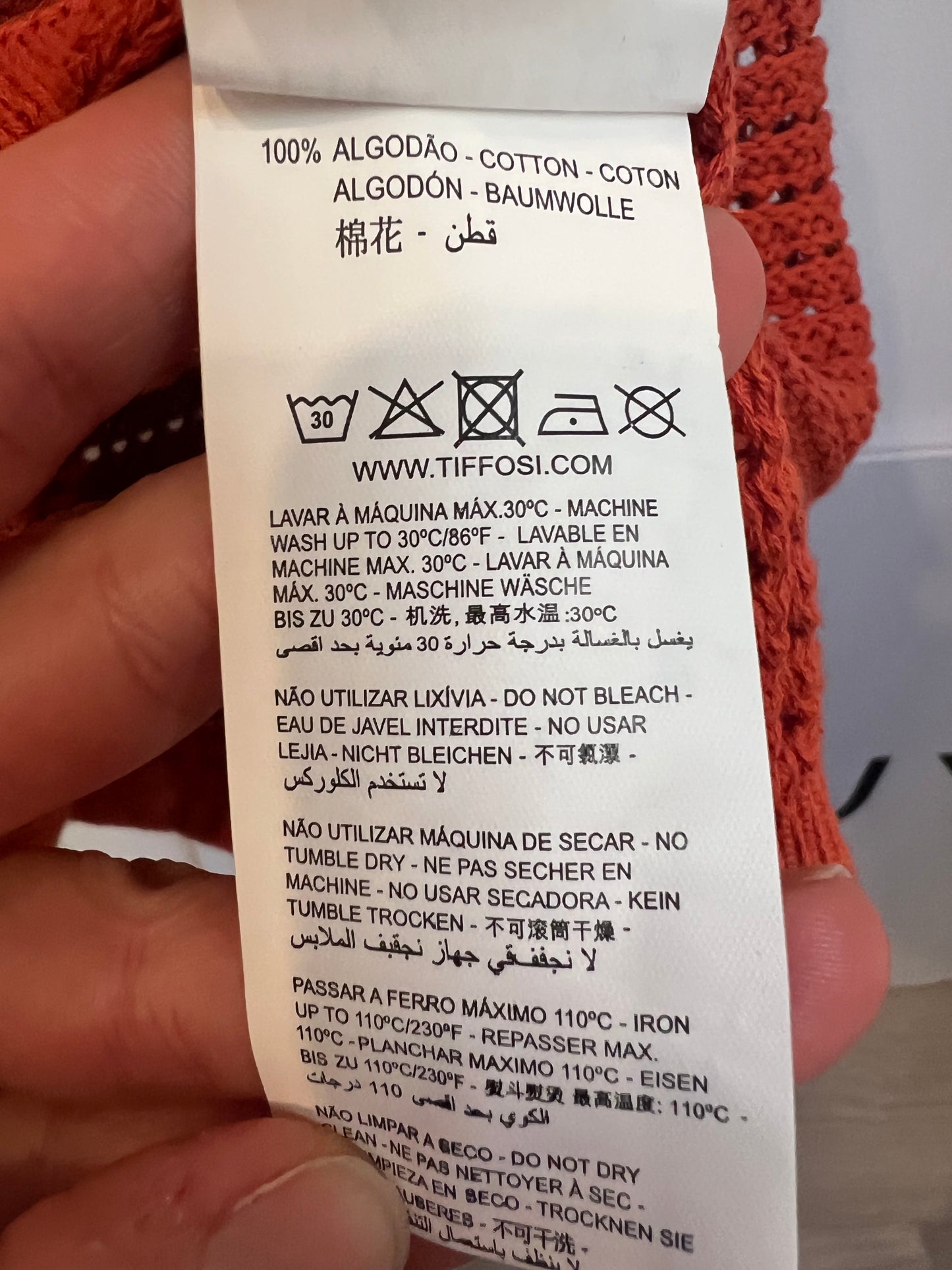 TIFFOSI. Vestido midi teja croché. T S
