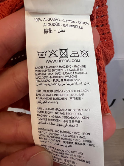 TIFFOSI. Vestido midi teja croché. T S