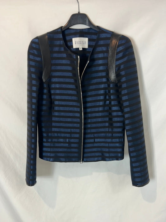 CLAUDIE PIERLOT. Chaqueta bicolor textura.