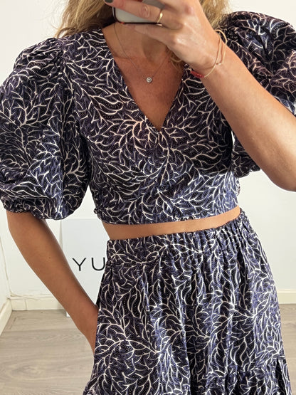 WAMY. Top cruzado manga abullonada. T S/M