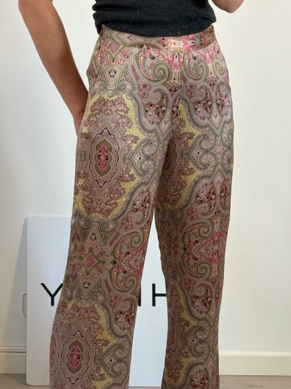 ETRO. Pantalón estampado seda. T. 42 (M)