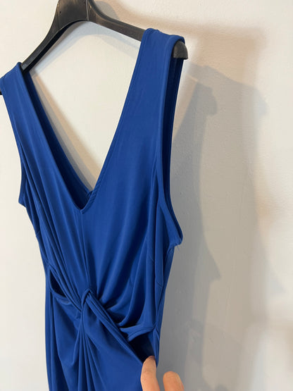 GLAMOROUS. Vestido midi azul aberturas. T M