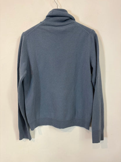 UNIQLO. Jersey cashmere azul cuello alto