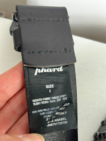 PHARD. Cinturón piel negro tachuelas. T 1