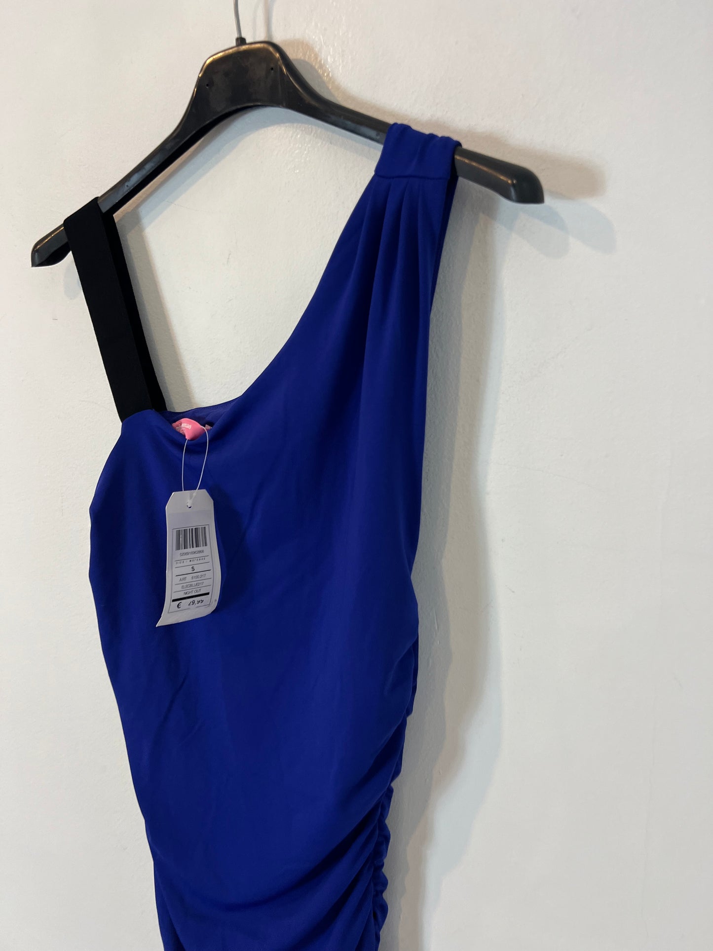 PINK WOMAN. vestido azul fruncido T.s