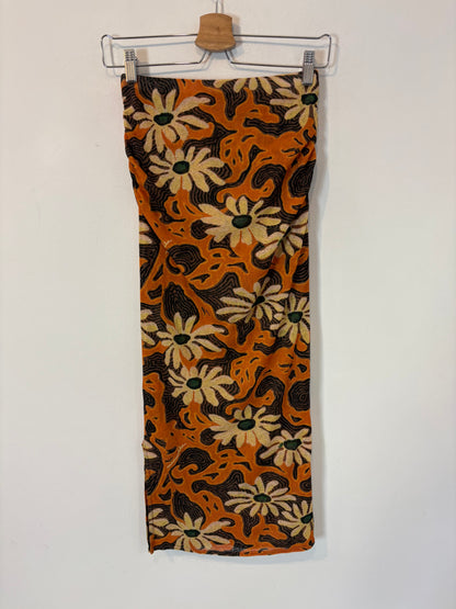 NANUSHKA. Falda midi estampada elástica