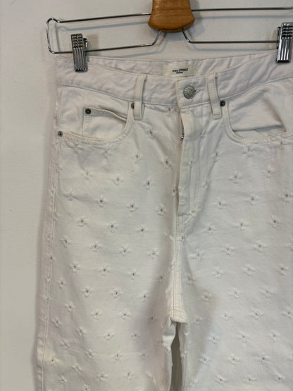 ISABEL MARANT. Denim blanco bordados