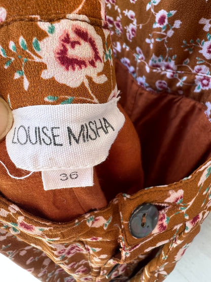 LOUISE MISHA. Peto fluido camel flores. T 36