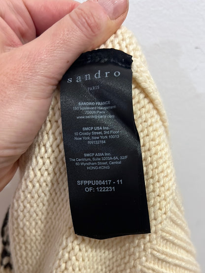 SANDRO. Jersey beige dibujo T.s