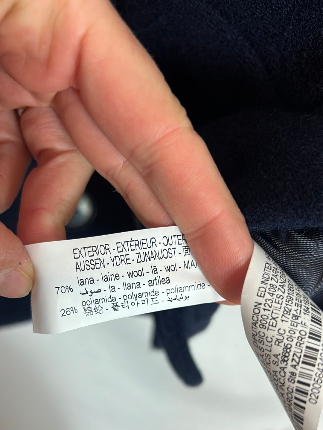 ZARA. Chaqueta lana azul doble botonadura . T XS( s/m)