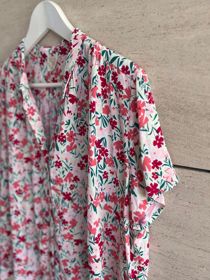 DES PETITS HAUTS. Flowing floral blouse. M