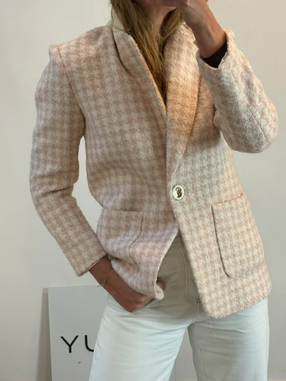 Blazer tonos pastel lana
