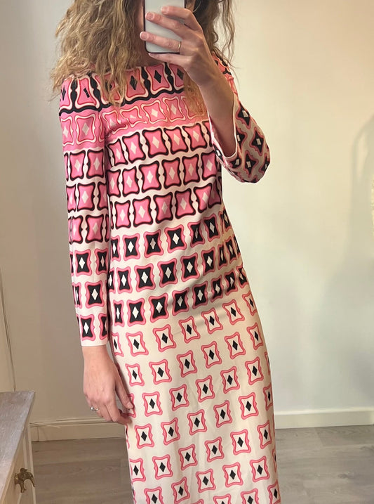 ZARA. Printed midi dress with tights. T.S.